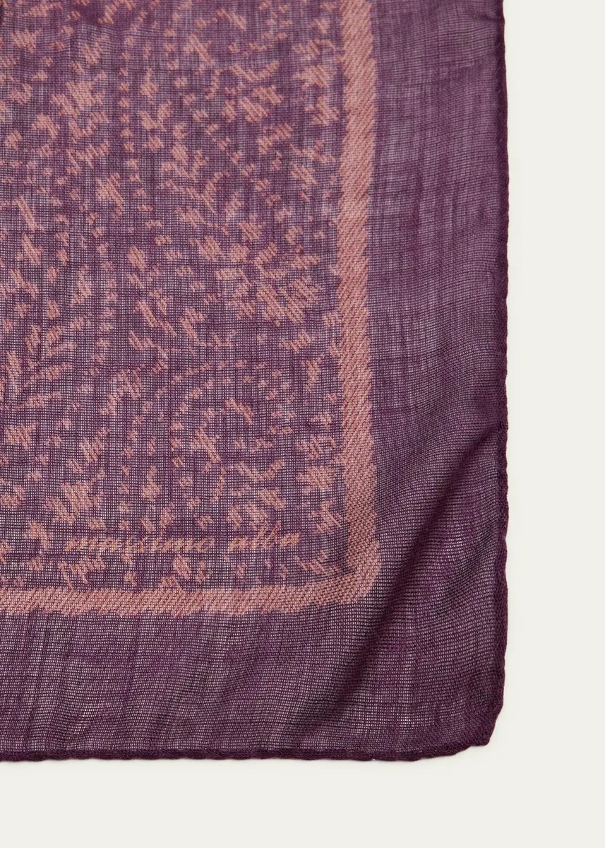 Massimo Alba Men's Cashmere-Silk Paisley Handkerchief | Thumbnail 2 Massimo Alba Men's Cashmere-Silk Paisley Handkerchief | Thumbnail 2