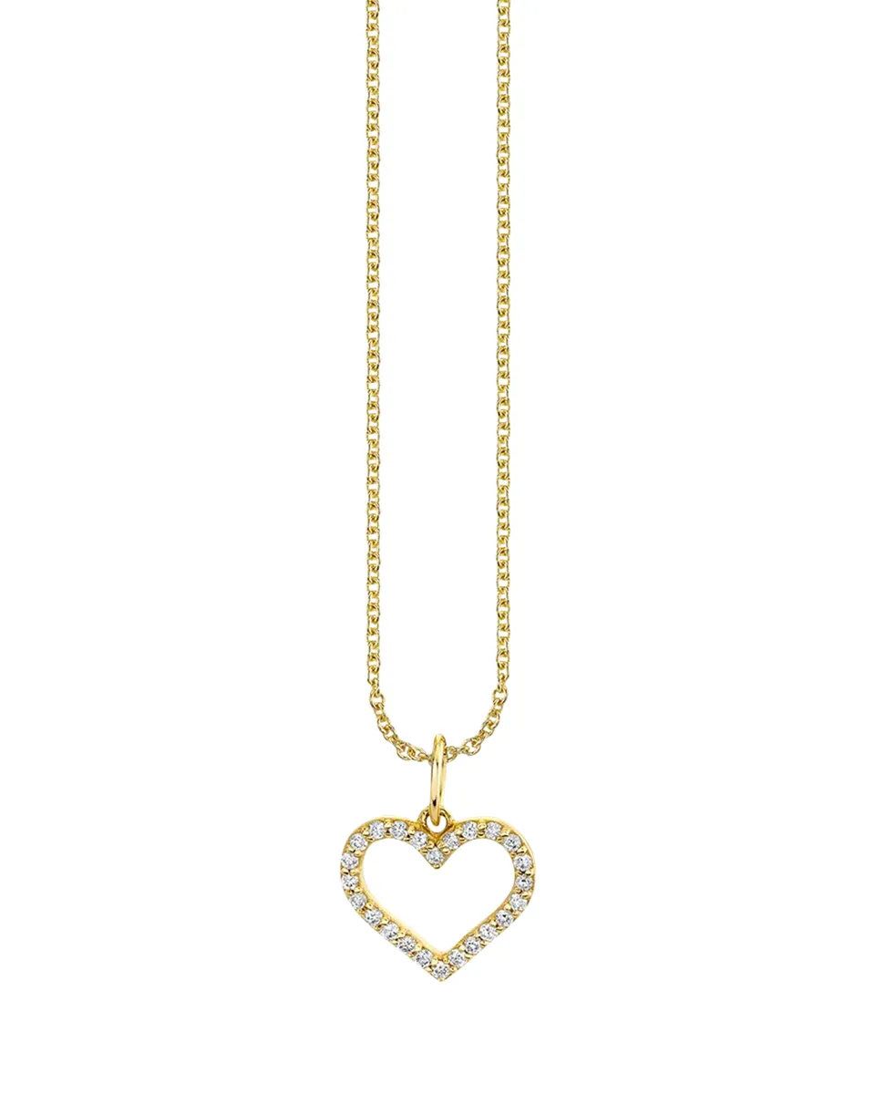 Sydney Evan 14K Yellow Gold Open Heart Charm Necklace | Thumbnail 2