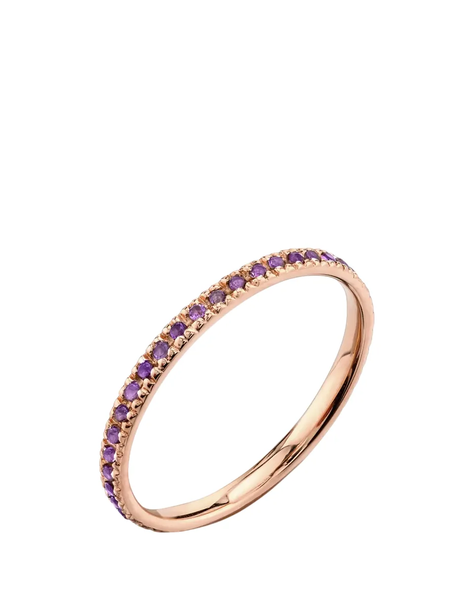 Sydney Evan Under the Sea 14K Yellow Gold & Amethyst Eternity Ring | Thumbnail 2 Sydney Evan Under the Sea 14K Yellow Gold & Amethyst Eternity Ring | Thumbnail 2