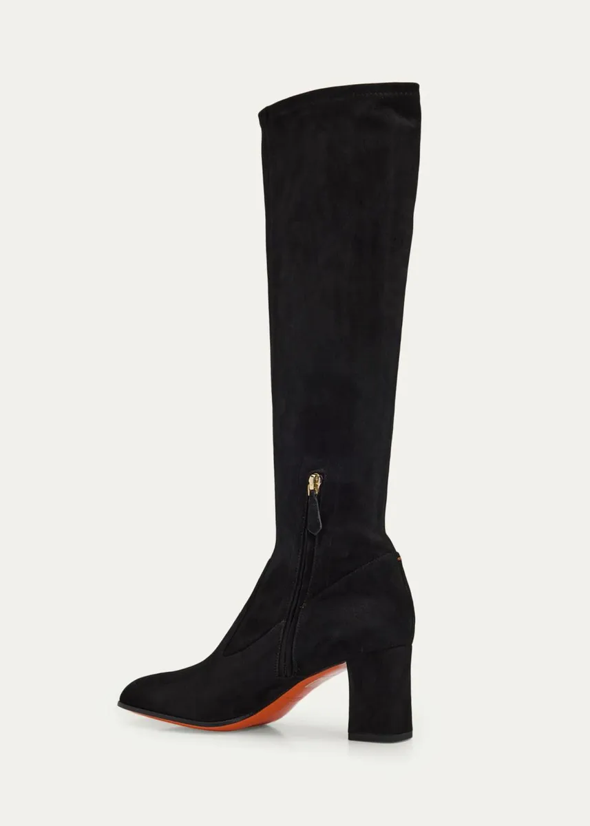 Santoni 65mm Suede Knee-High Boots | Thumbnail 4 Santoni 65mm Suede Knee-High Boots | Thumbnail 4