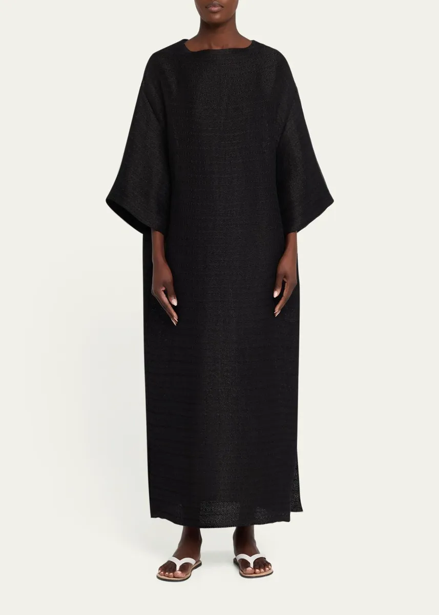 The Row Oraffa 3/4-Sleeve Silk-Linen Maxi Dress | Thumbnail 2 The Row Oraffa 3/4-Sleeve Silk-Linen Maxi Dress | Thumbnail 2