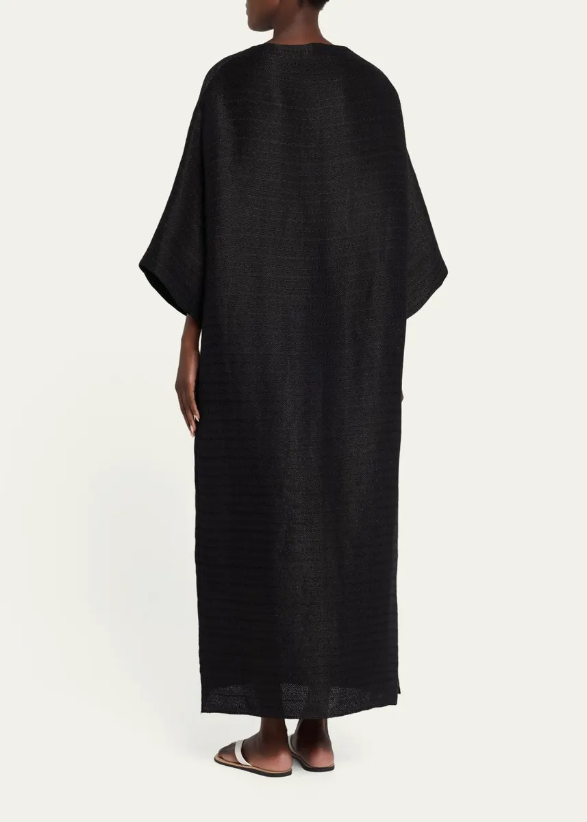 The Row Oraffa 3/4-Sleeve Silk-Linen Maxi Dress | Thumbnail 3 The Row Oraffa 3/4-Sleeve Silk-Linen Maxi Dress | Thumbnail 3