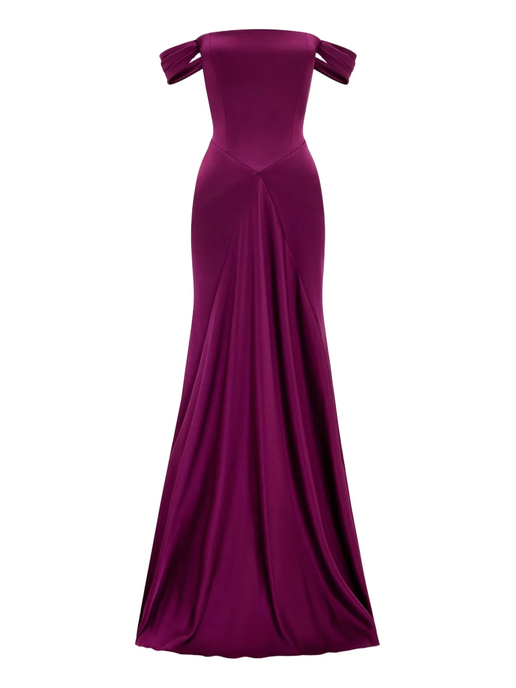 Alex Perry Off-The-Shoulder Paneled Satin Crepe Gown