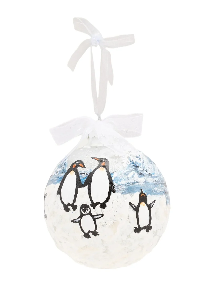 Penguins Glass Sphere Ornament Penguins Glass Sphere Ornament