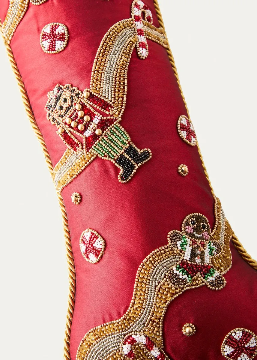 Kim Seybert Holiday Treasure Beaded Christmas Stocking | Thumbnail 2