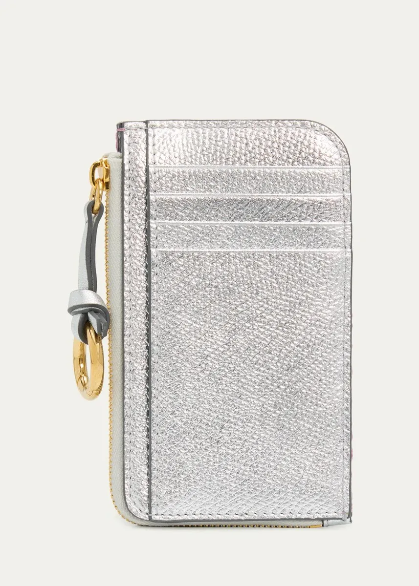 Valentino Garavani VLogo Metallic Floral Coin Purse | Thumbnail 3