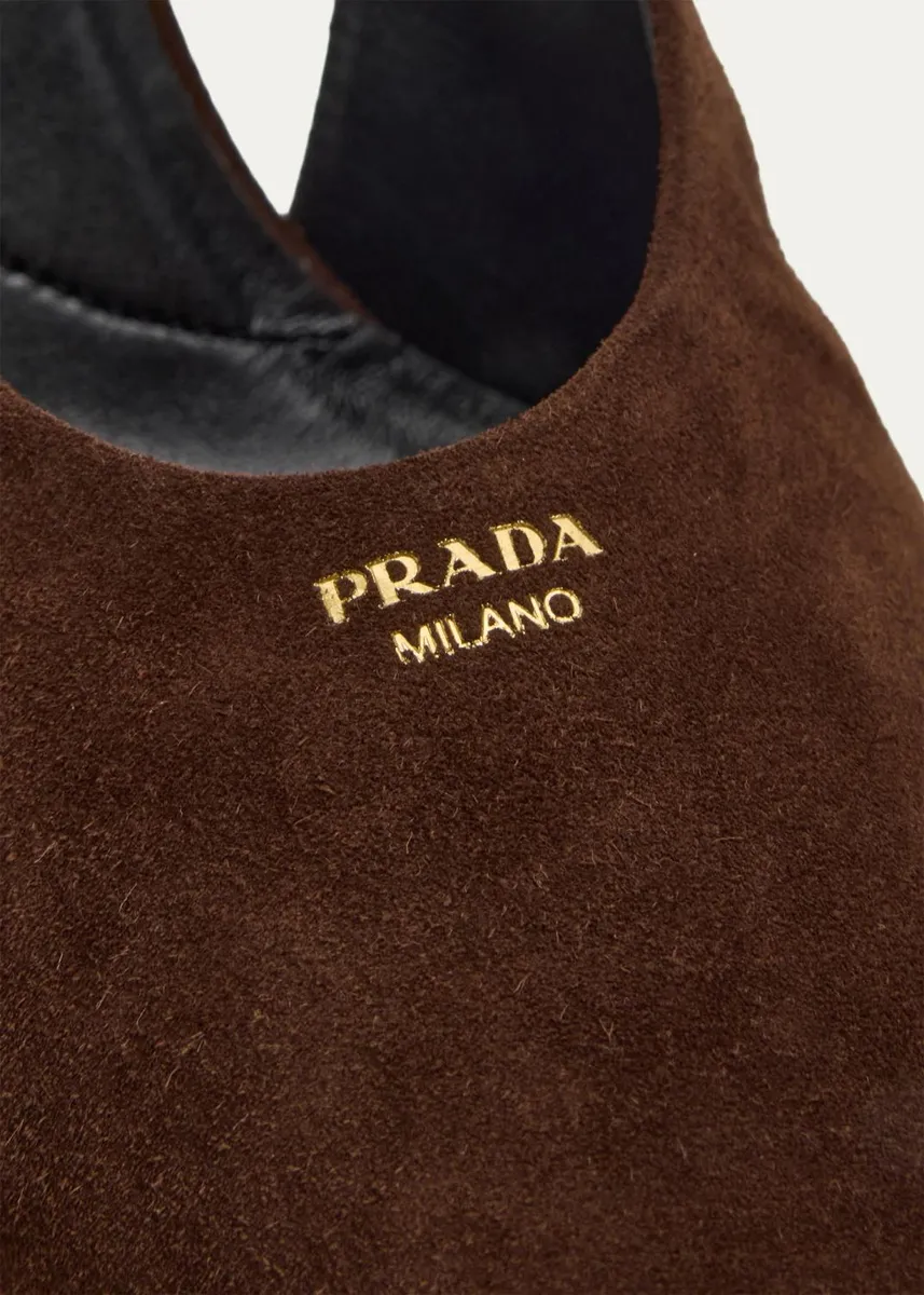 Prada 85mm Suede Slingback Pumps | Thumbnail 5