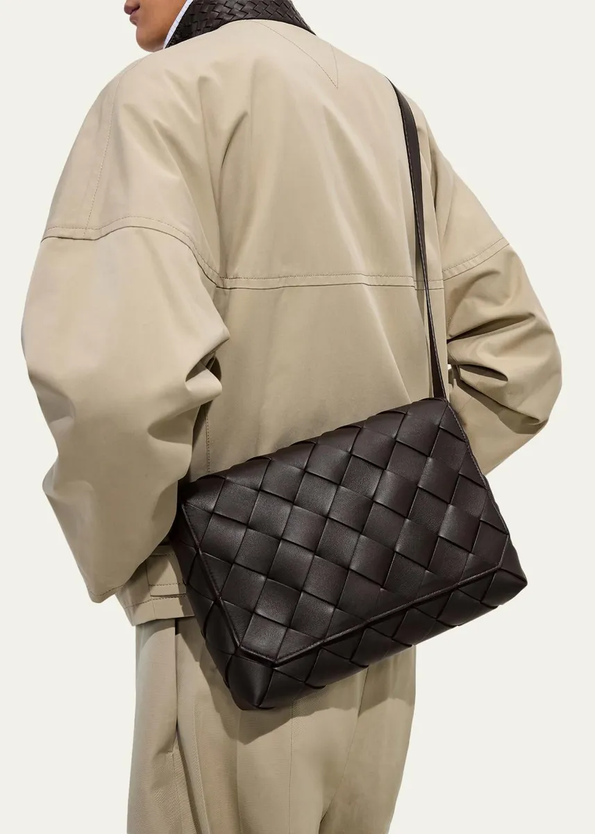 Bottega Veneta Men's Diago Large Intreccio Leather Messenger Bag | Thumbnail 2 Bottega Veneta Men's Diago Large Intreccio Leather Messenger Bag | Thumbnail 2