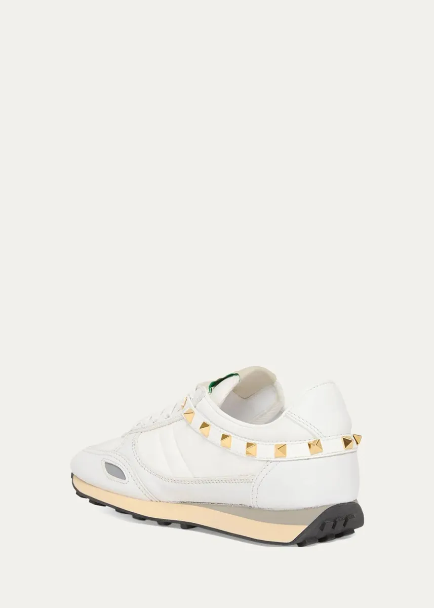 Valentino Garavani Rockstud Nylon and Leather Low-Top Sneakers | Thumbnail 4