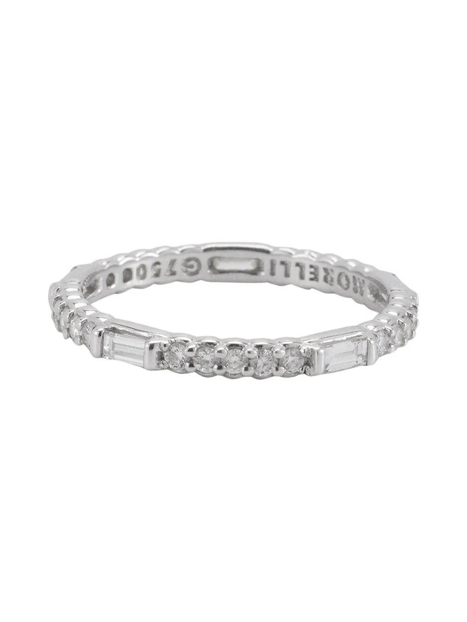 Pinpoint 18k White Gold Baguette Diamond Ring