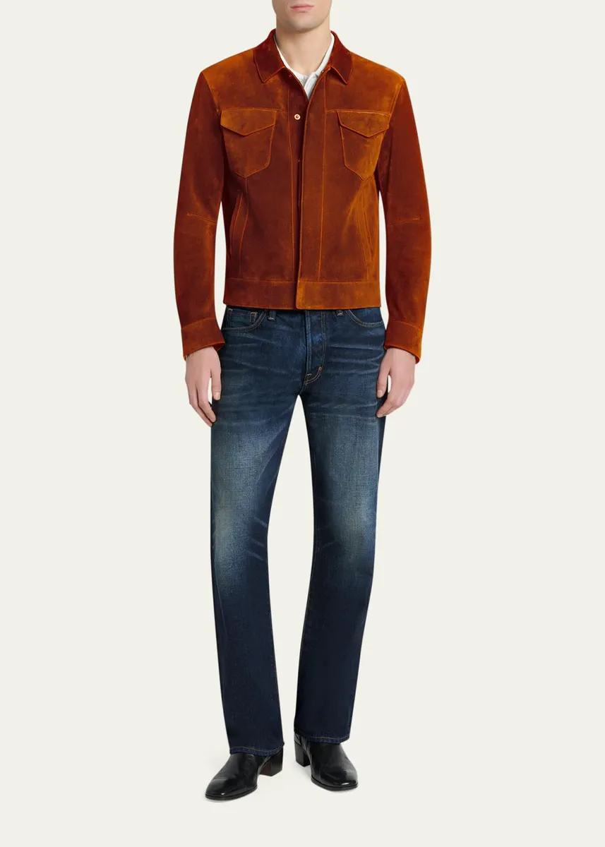 Tom Ford Men's Suede Snap-Front Western Jacket | Thumbnail 6 Tom Ford Men's Suede Snap-Front Western Jacket | Thumbnail 6