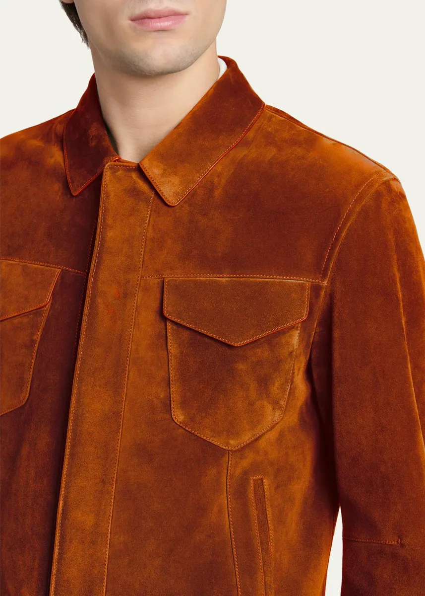 Tom Ford Men's Suede Snap-Front Western Jacket | Thumbnail 9 Tom Ford Men's Suede Snap-Front Western Jacket | Thumbnail 9