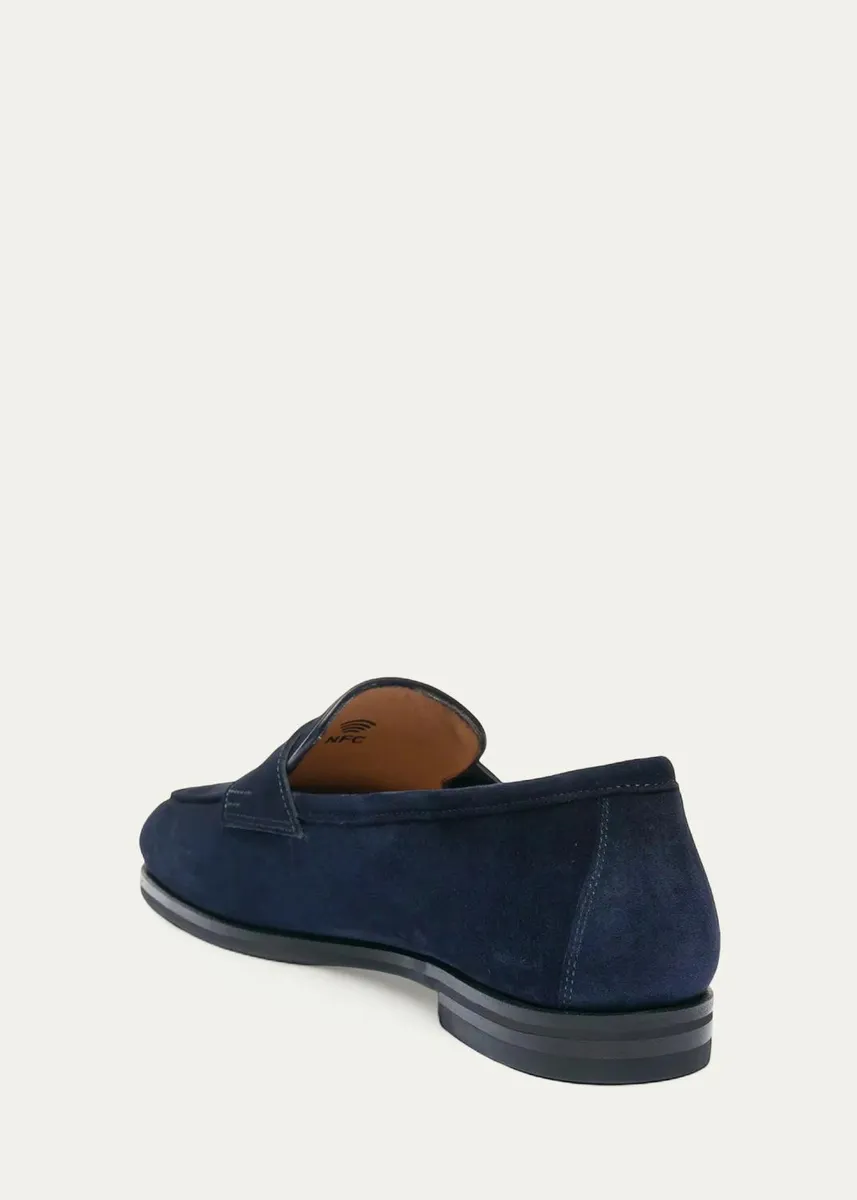 Santoni Suede Penny Loafers | Thumbnail 2 Santoni Suede Penny Loafers | Thumbnail 2