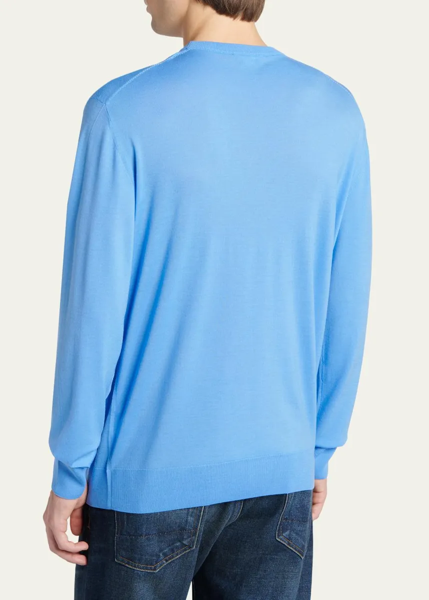 Tom Ford Men's Fine Merino Wool Crewneck Sweater | Thumbnail 3