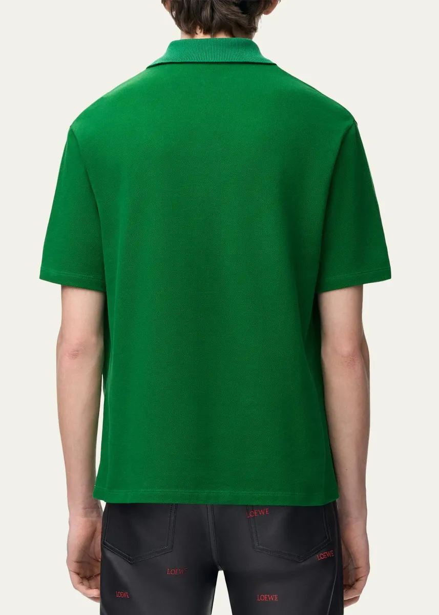 Loewe Men's Cotton Pique Polo Shirt | Thumbnail 3 Loewe Men's Cotton Pique Polo Shirt | Thumbnail 3