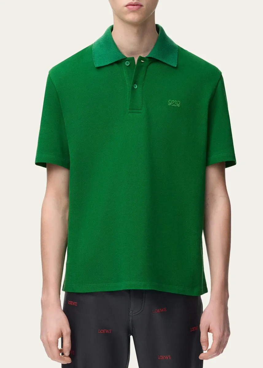Loewe Men's Cotton Pique Polo Shirt | Thumbnail 4 Loewe Men's Cotton Pique Polo Shirt | Thumbnail 4