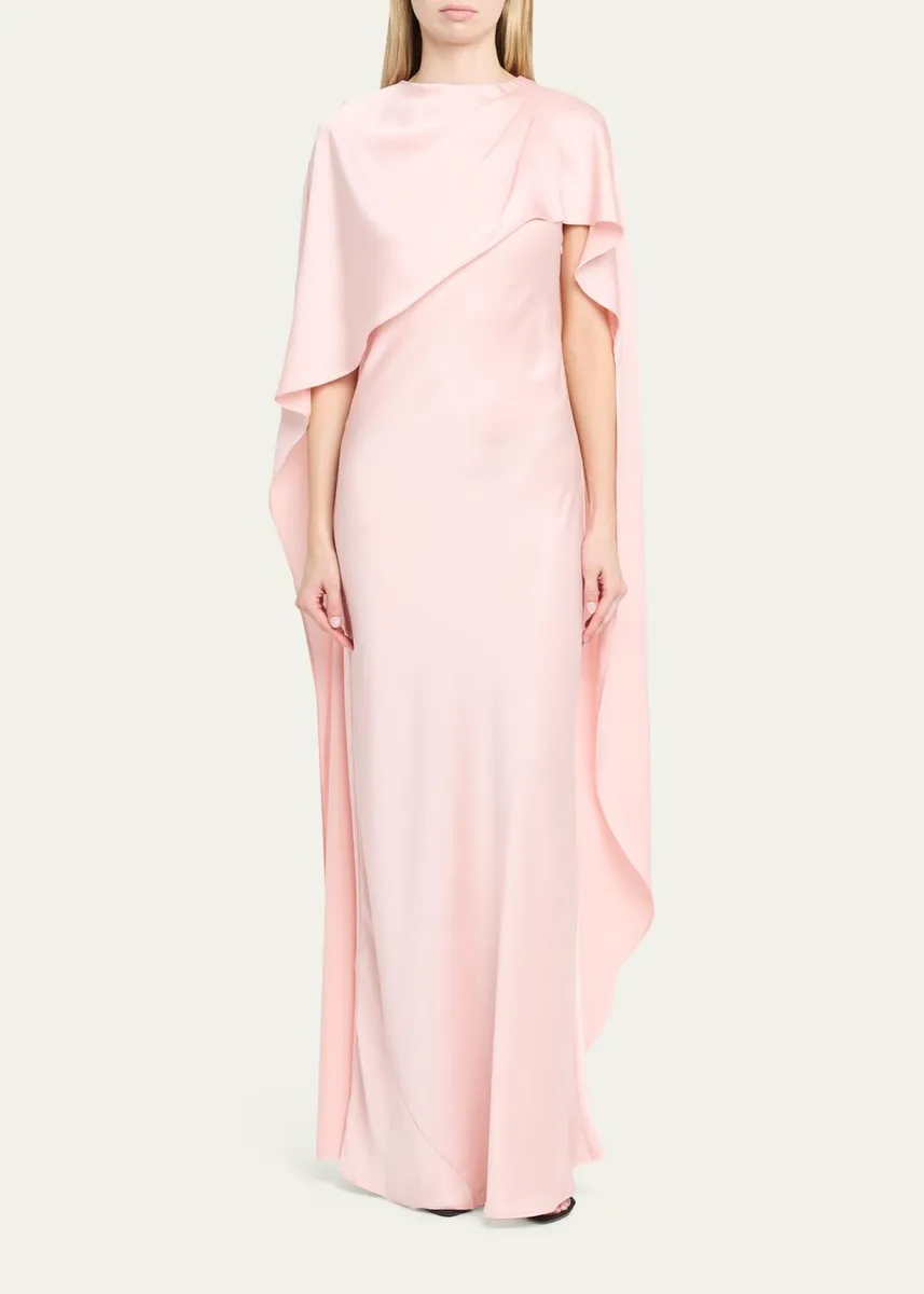 Simkhai Izel Satin Cape Dress | Thumbnail 6 Simkhai Izel Satin Cape Dress | Thumbnail 6