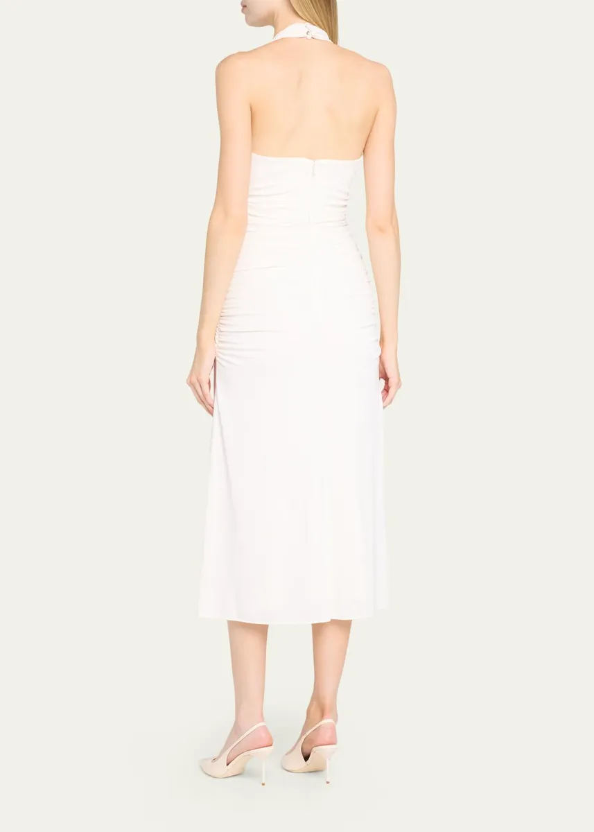 Cinq à Sept Kaia Draped Halter Midi Dress | Thumbnail 3 Cinq à Sept Kaia Draped Halter Midi Dress | Thumbnail 3
