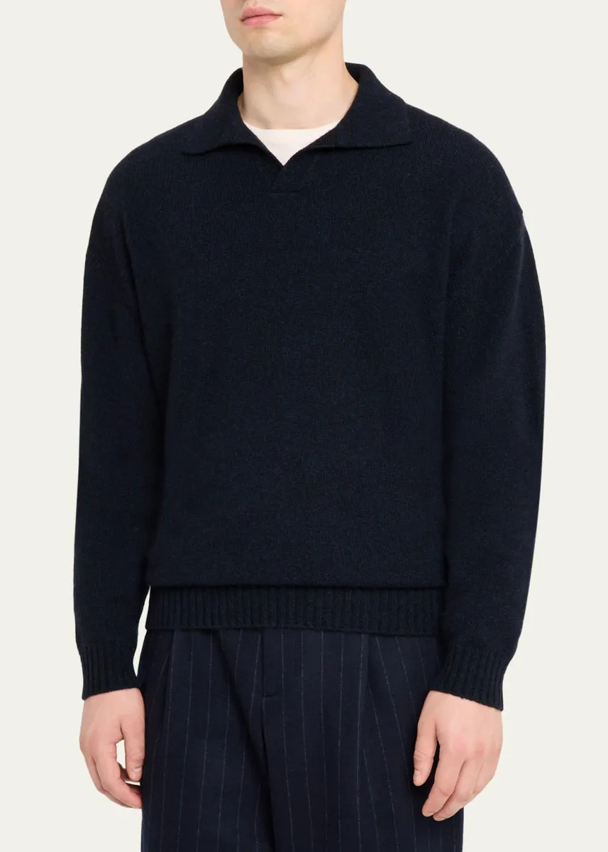 Sease Men's Coarsehair Cashmere Polo Shirt | Thumbnail 4