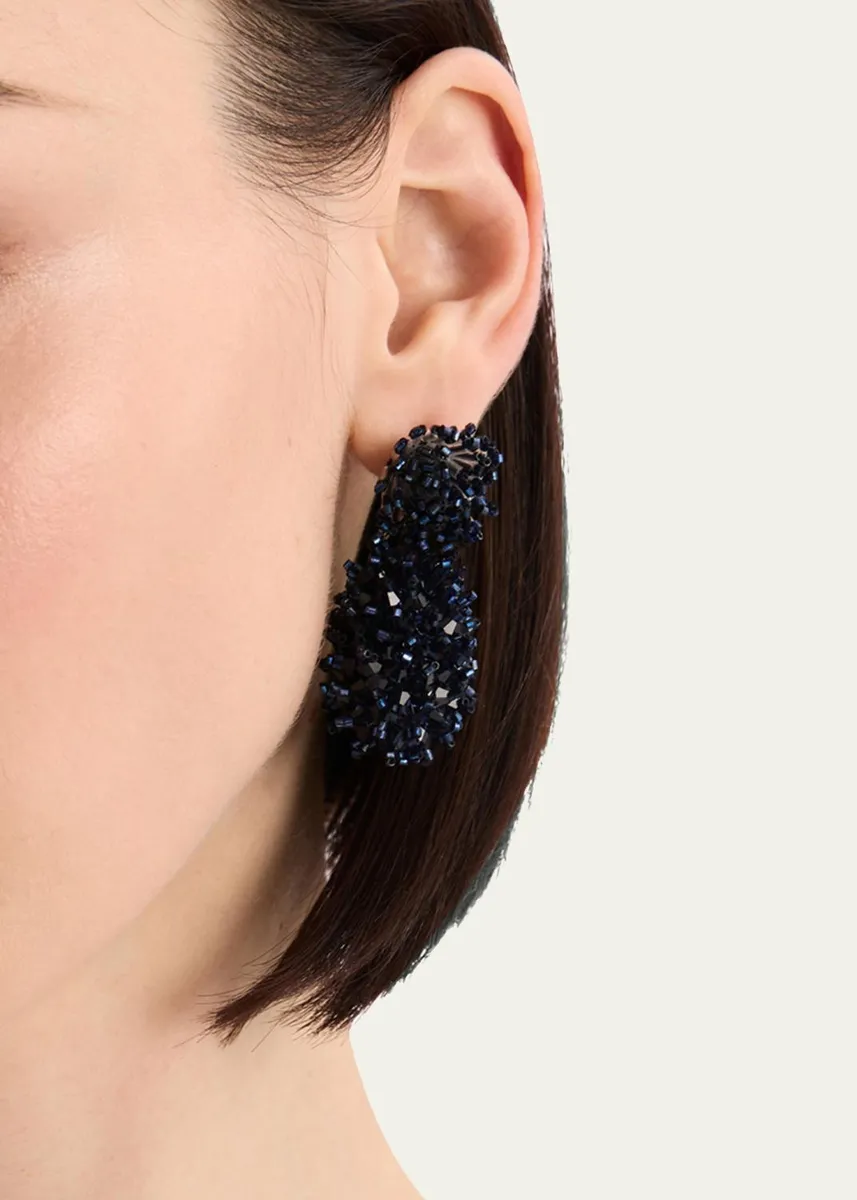 Oscar de la Renta Beaded Cluster Drop Earrings | Thumbnail 2 Oscar de la Renta Beaded Cluster Drop Earrings | Thumbnail 2