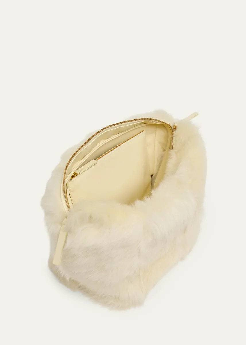Bottega Veneta Cabat Check Shearling Clutch Bag | Thumbnail 4