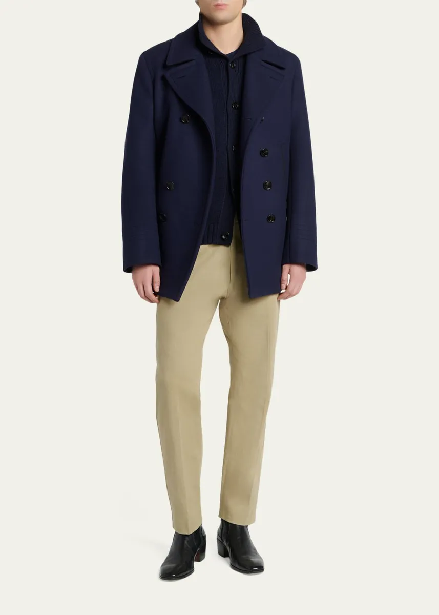 Tom Ford Men's Coarsehair Cashmere Rib-Knit Cardigan | Thumbnail 2
