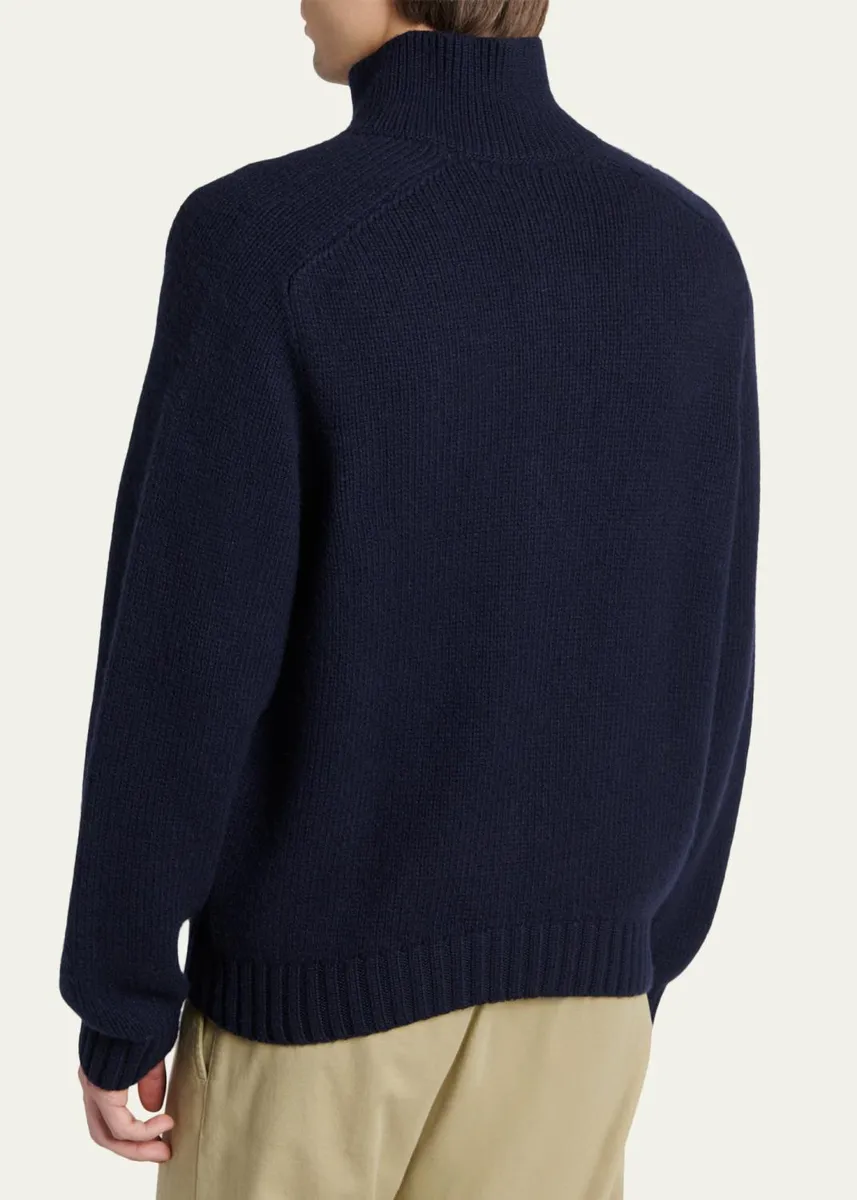 Tom Ford Men's Coarsehair Cashmere Rib-Knit Cardigan | Thumbnail 3