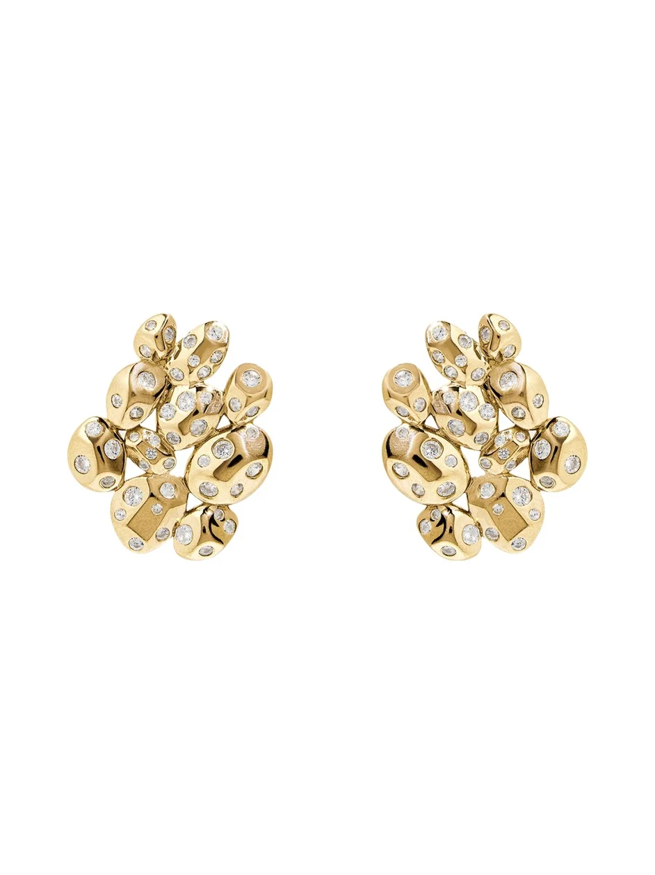 Picasso 14K Gold Vermeil Cubic Zirconia Cluster Earrings Picasso 14K Gold Vermeil Cubic Zirconia Cluster Earrings