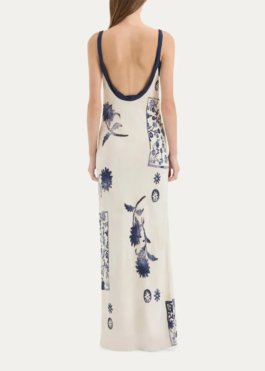 SIR. Phillipa Stamp-Print Maxi Slipdress | Thumbnail 3 SIR. Phillipa Stamp-Print Maxi Slipdress | Thumbnail 3