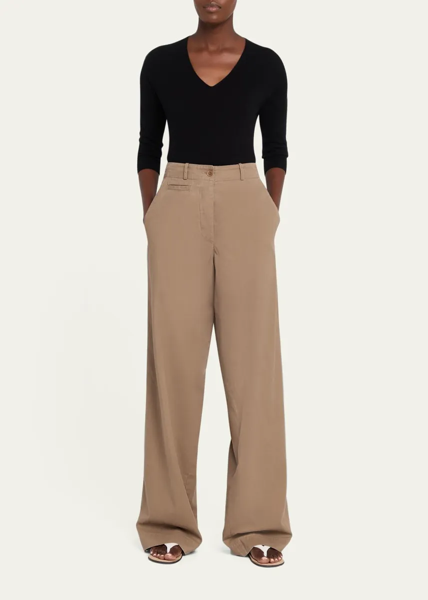 The Row Fadry Cotton Gabardine Wide-Leg Carpenter Pants | Thumbnail 2
