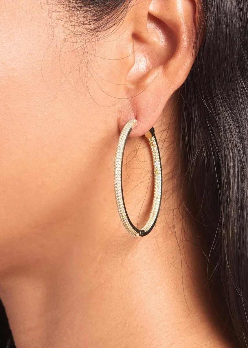 Nickho Rey Slim Tire Hoop Earrings, Gold | Thumbnail 2 Nickho Rey Slim Tire Hoop Earrings, Gold | Thumbnail 2