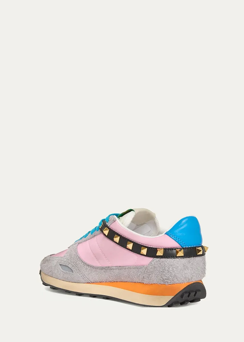 Valentino Garavani Embroidered Rockstud Low-Top Sneakers | Thumbnail 4 Valentino Garavani Embroidered Rockstud Low-Top Sneakers | Thumbnail 4