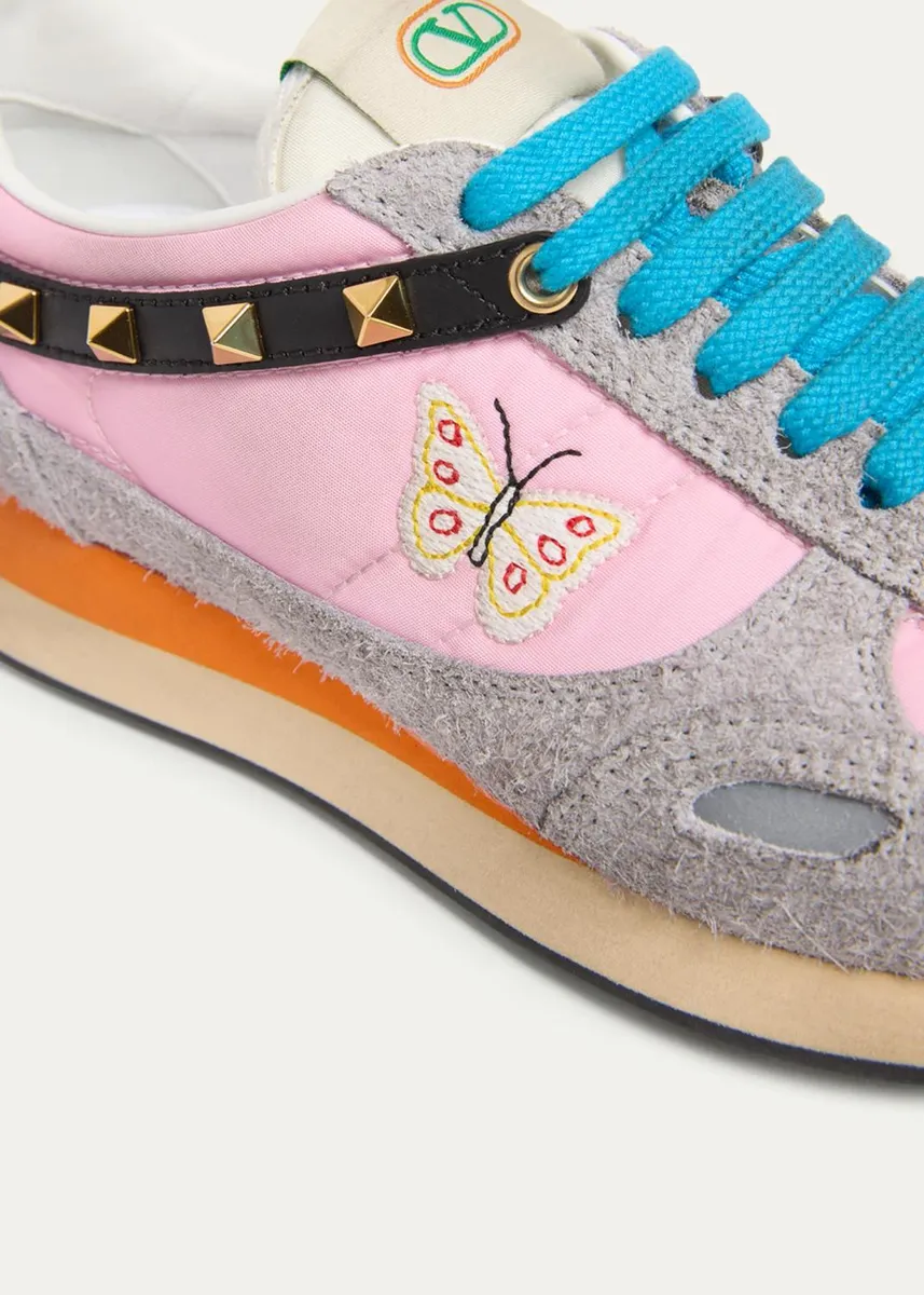 Valentino Garavani Embroidered Rockstud Low-Top Sneakers | Thumbnail 5 Valentino Garavani Embroidered Rockstud Low-Top Sneakers | Thumbnail 5