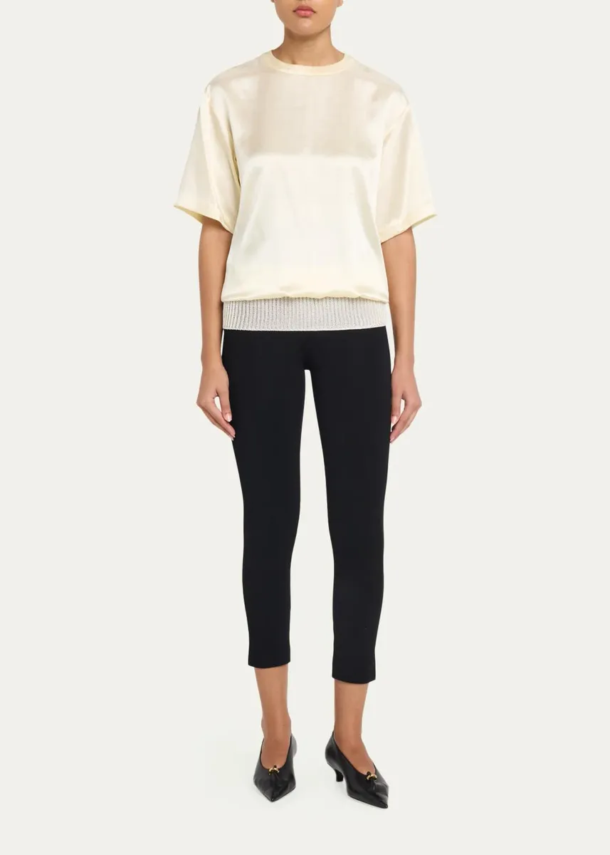 Aisling Camps Liquid Silk Short-Sleeve T-Shirt With Rib Hem | Thumbnail 2 Aisling Camps Liquid Silk Short-Sleeve T-Shirt With Rib Hem | Thumbnail 2