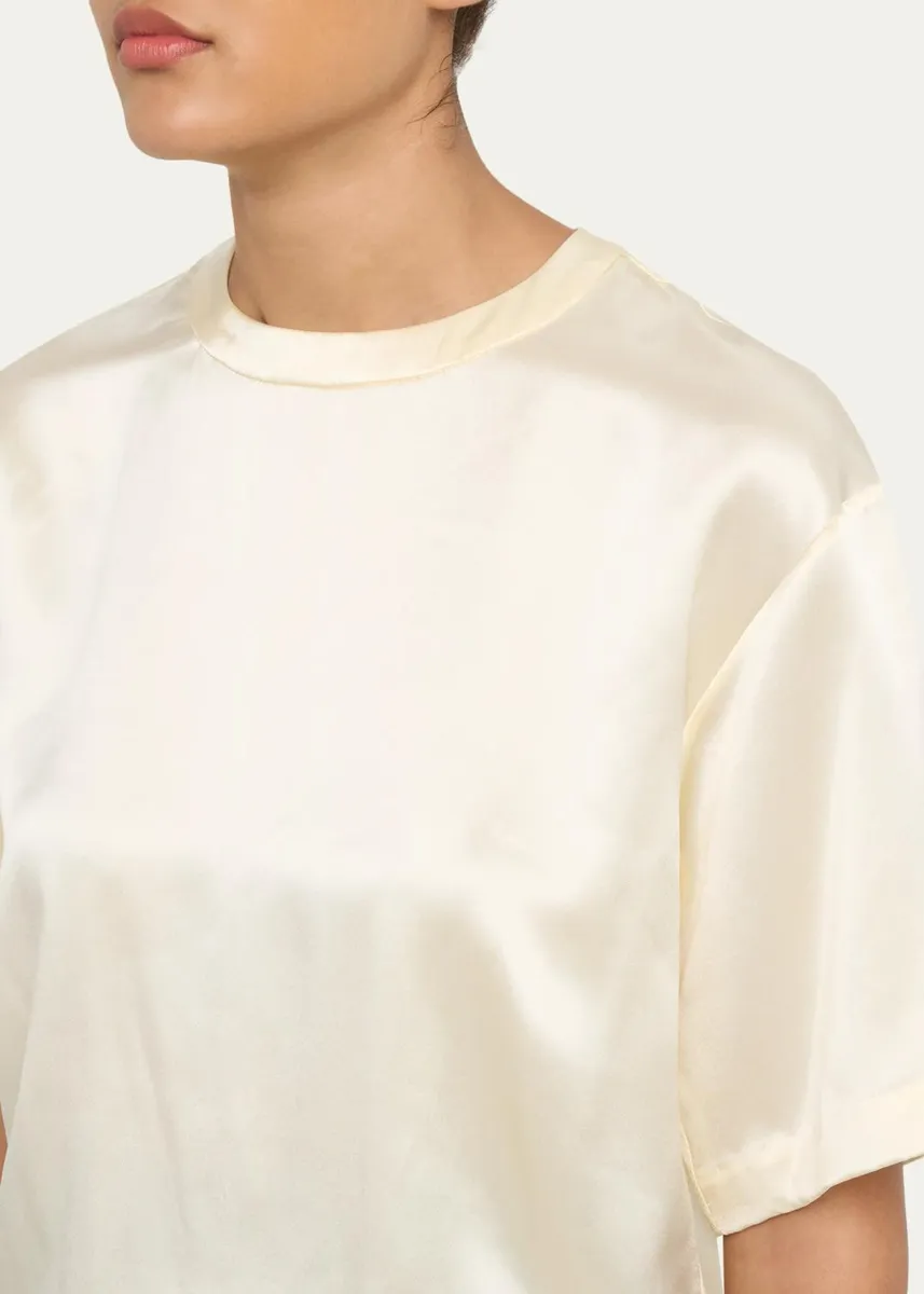 Aisling Camps Liquid Silk Short-Sleeve T-Shirt With Rib Hem | Thumbnail 5 Aisling Camps Liquid Silk Short-Sleeve T-Shirt With Rib Hem | Thumbnail 5