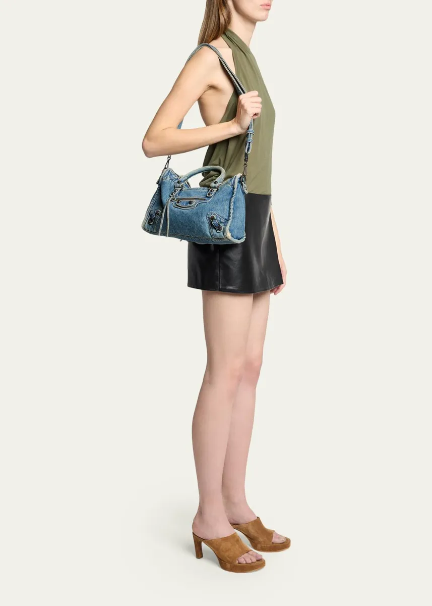 Balenciaga Le City Small Denim Tote Bag | Thumbnail 5