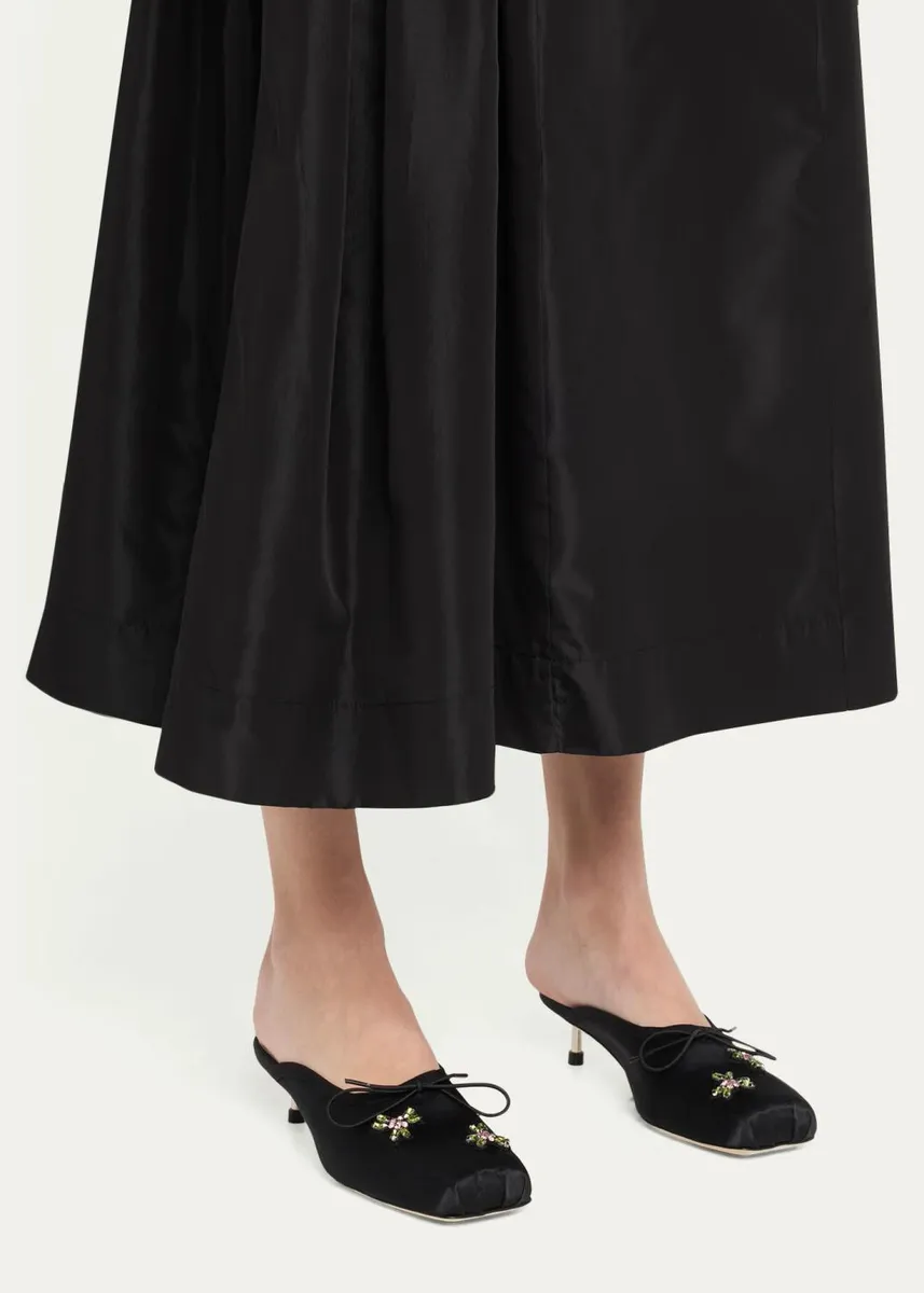 Simone Rocha 40mm Pointe Embellished Satin Ballerina Mules | Thumbnail 2 Simone Rocha 40mm Pointe Embellished Satin Ballerina Mules | Thumbnail 2