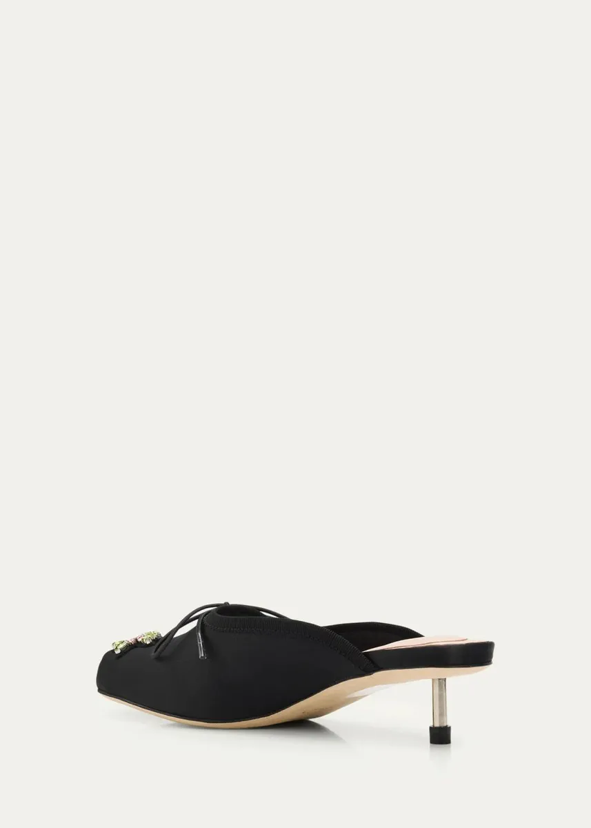 Simone Rocha 40mm Pointe Embellished Satin Ballerina Mules | Thumbnail 4 Simone Rocha 40mm Pointe Embellished Satin Ballerina Mules | Thumbnail 4