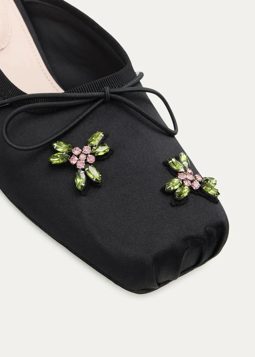 Simone Rocha 40mm Pointe Embellished Satin Ballerina Mules | Thumbnail 5 Simone Rocha 40mm Pointe Embellished Satin Ballerina Mules | Thumbnail 5