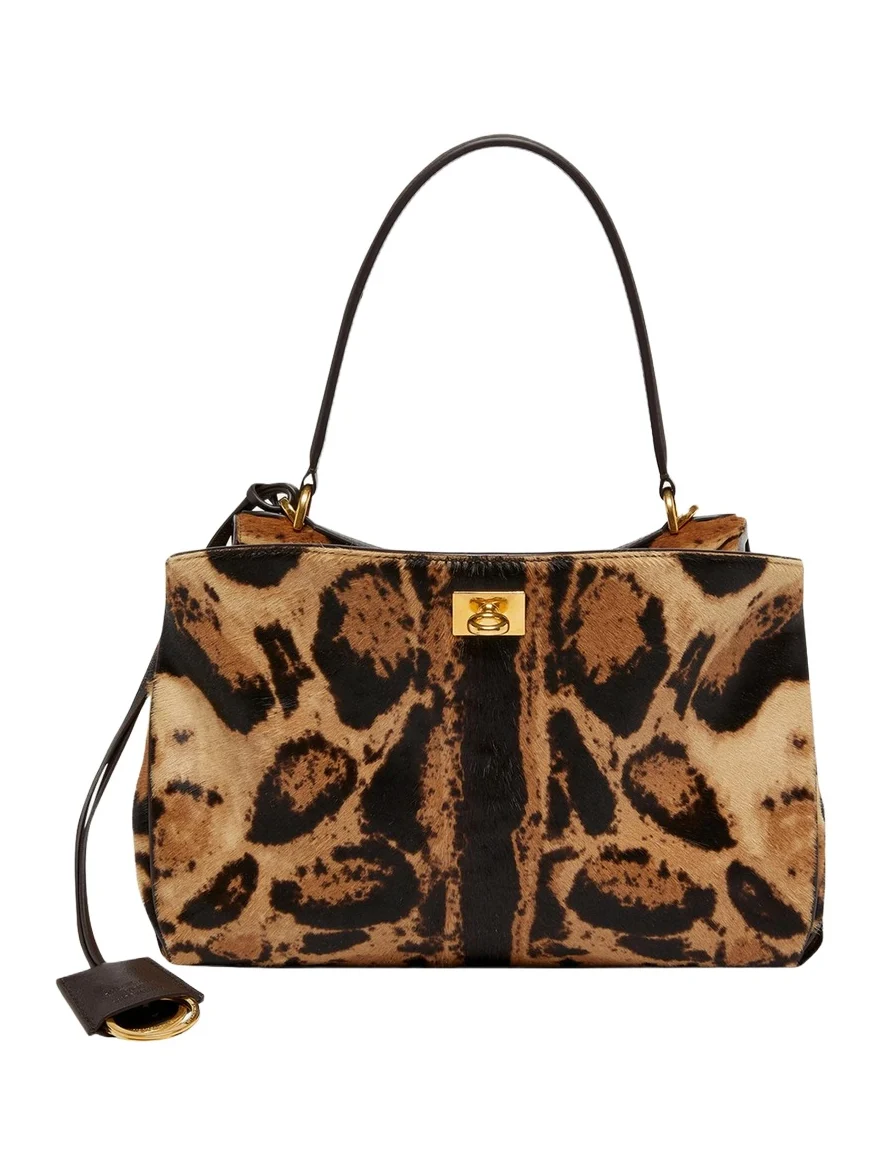 Rodeo Small Animal-Print Calf Hair Top-Handle Bag Rodeo Small Animal-Print Calf Hair Top-Handle Bag