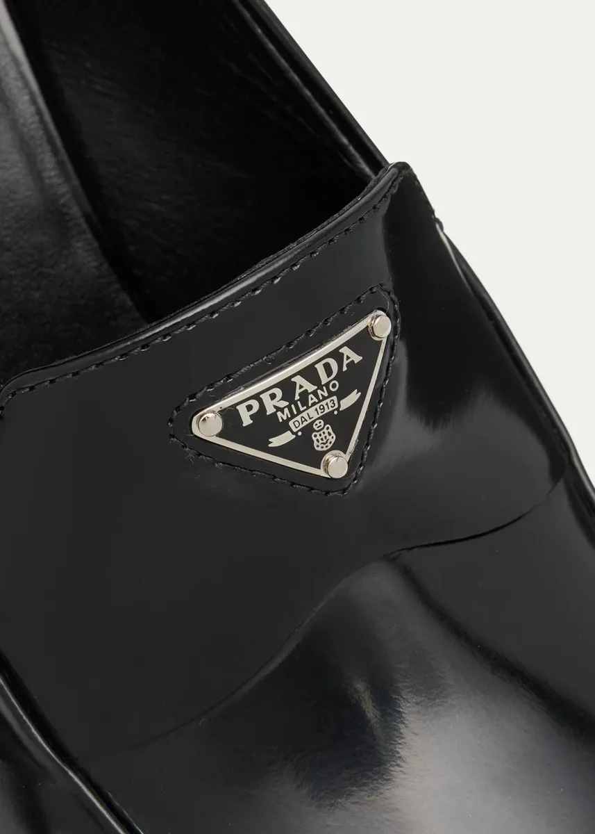 Prada 65mm Mocassini Leather Loafer Pumps | Thumbnail 5 Prada 65mm Mocassini Leather Loafer Pumps | Thumbnail 5