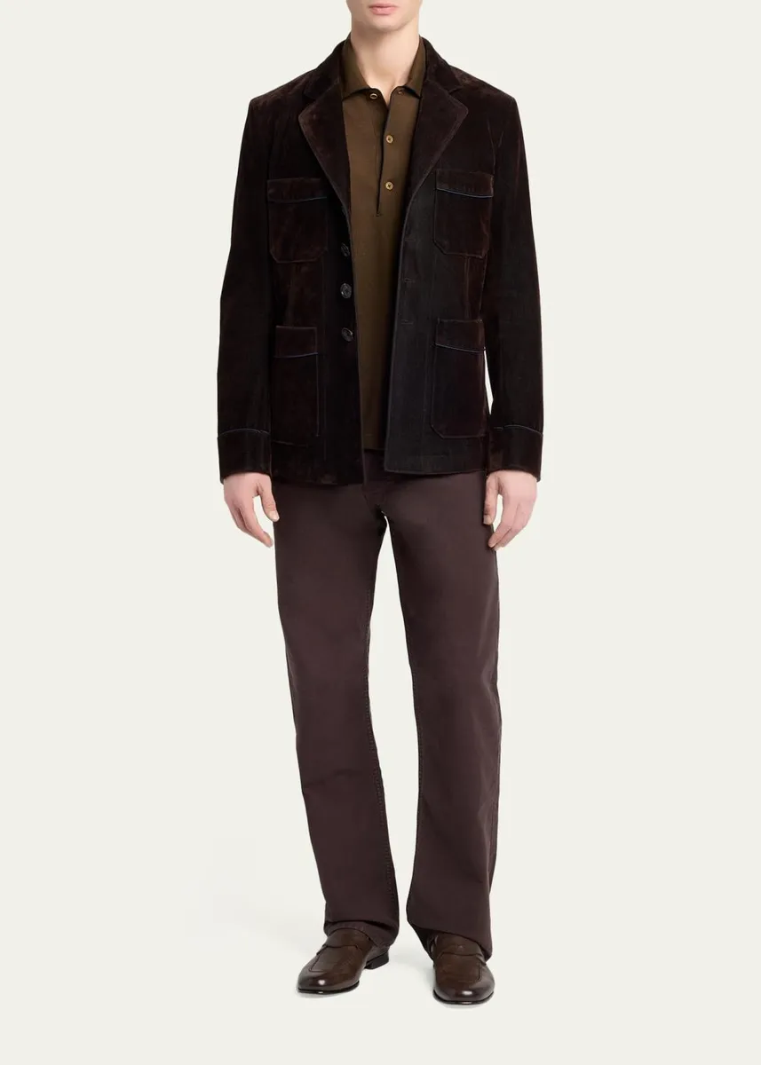 Tom Ford Men's Wool Patch Pocket Single-Breasted Blazer | Thumbnail 2 Tom Ford Men's Wool Patch Pocket Single-Breasted Blazer | Thumbnail 2