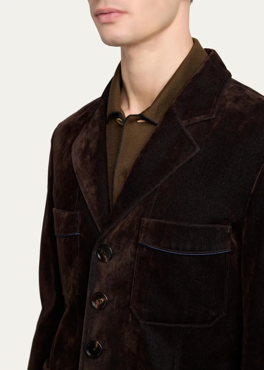 Tom Ford Men's Wool Patch Pocket Single-Breasted Blazer | Thumbnail 5 Tom Ford Men's Wool Patch Pocket Single-Breasted Blazer | Thumbnail 5