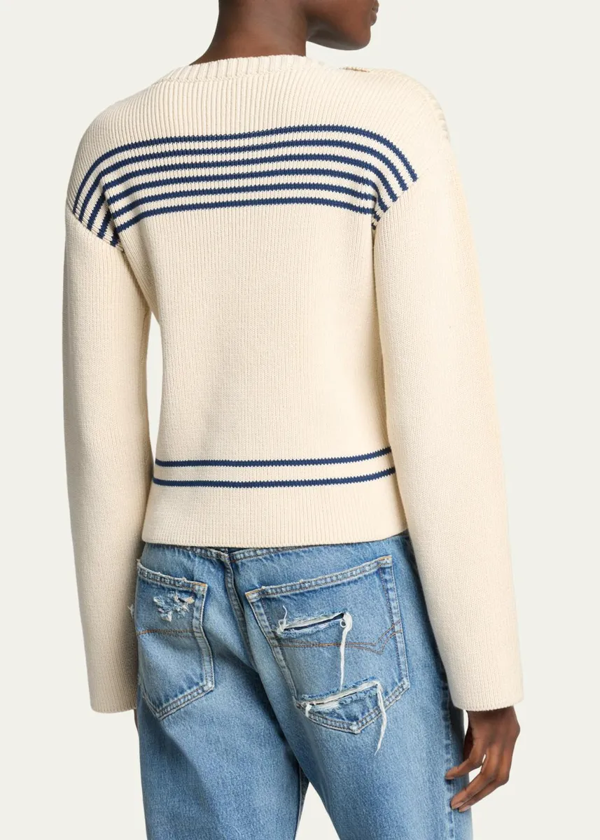 Balenciaga Mariniere Striped Cotton Knit Boat-Neck Sweater | Thumbnail 3 Balenciaga Mariniere Striped Cotton Knit Boat-Neck Sweater | Thumbnail 3