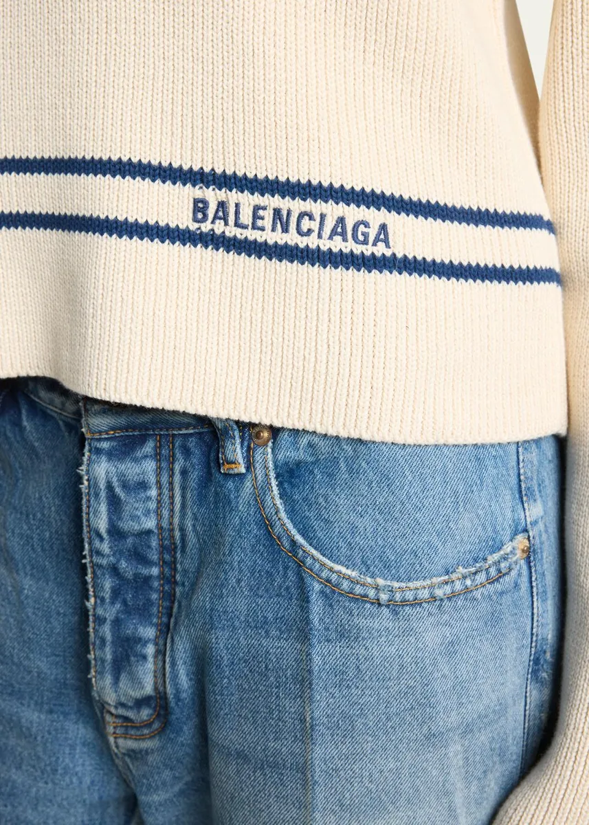 Balenciaga Mariniere Striped Cotton Knit Boat-Neck Sweater | Thumbnail 5 Balenciaga Mariniere Striped Cotton Knit Boat-Neck Sweater | Thumbnail 5