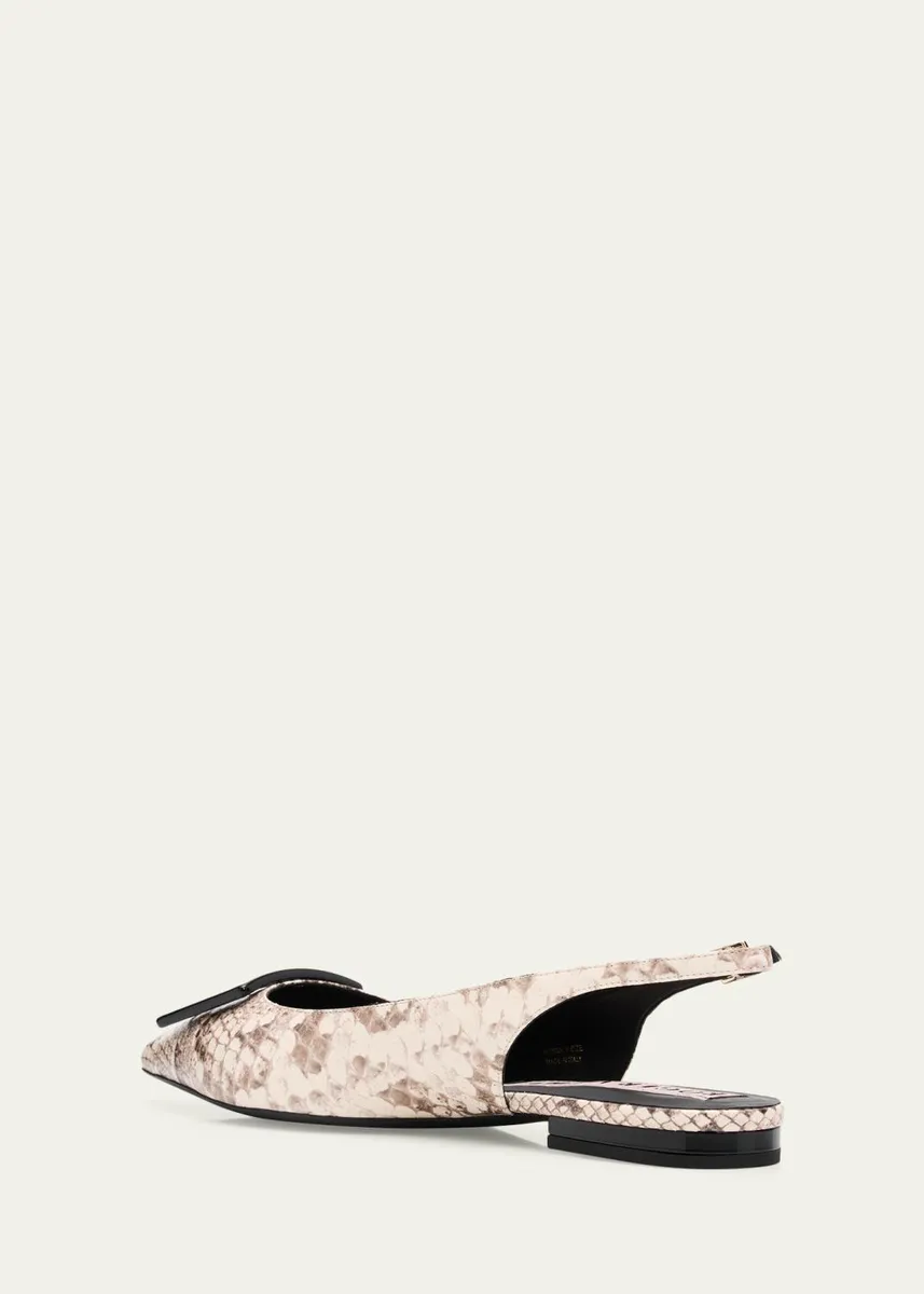 Roger Vivier Gommettine Snake-Embossed Leather Slingback Flats | Thumbnail 4 Roger Vivier Gommettine Snake-Embossed Leather Slingback Flats | Thumbnail 4