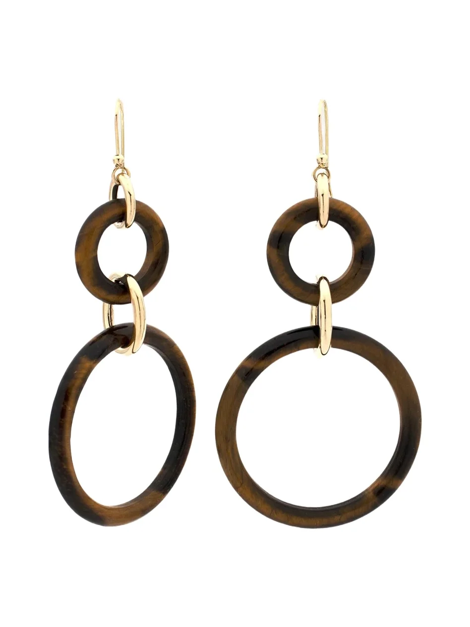 FARAONE MENNELLA by R.F.M.A.S. 18K Yellow Gold Tigers Eye Drop Earrings