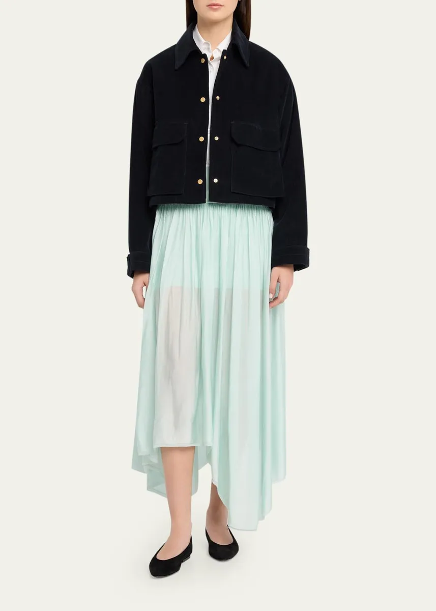 Maria McManus Cropped Snap-Front Velvet Jacket | Thumbnail 2