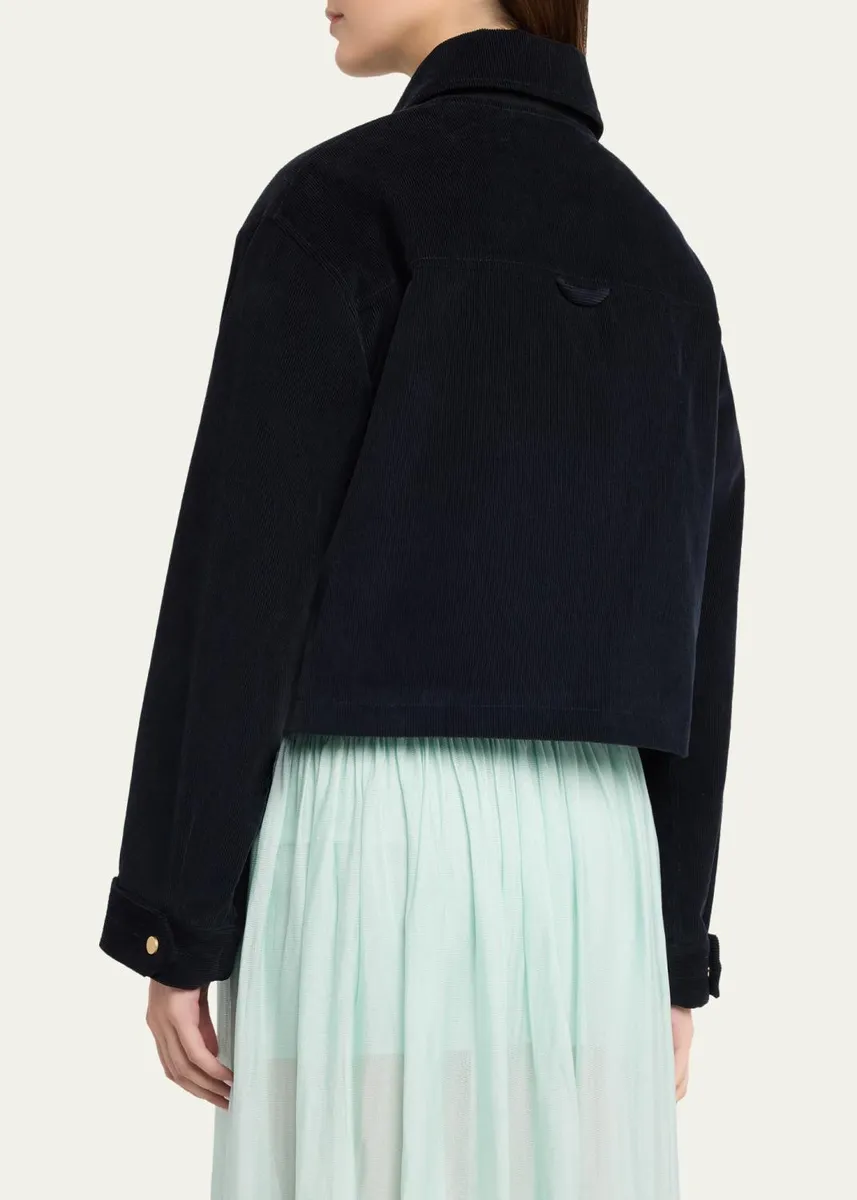 Maria McManus Cropped Snap-Front Velvet Jacket | Thumbnail 3