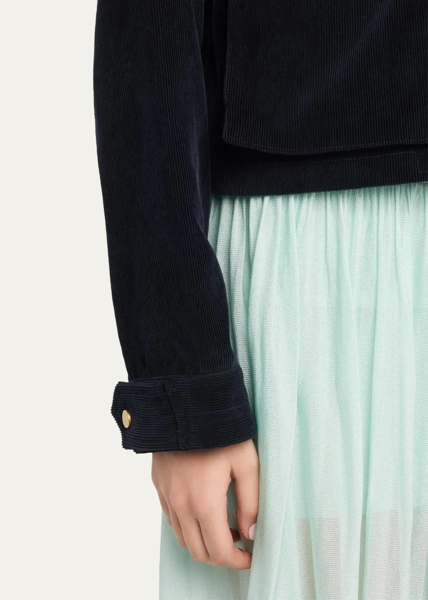 Maria McManus Cropped Snap-Front Velvet Jacket | Thumbnail 5